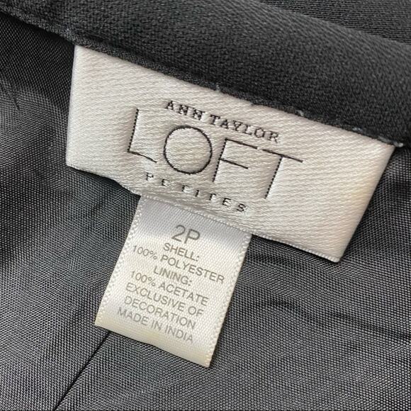 Loft Floral A Line Embroidered Skirt Black White Lined 2P - Picture 5 of 6